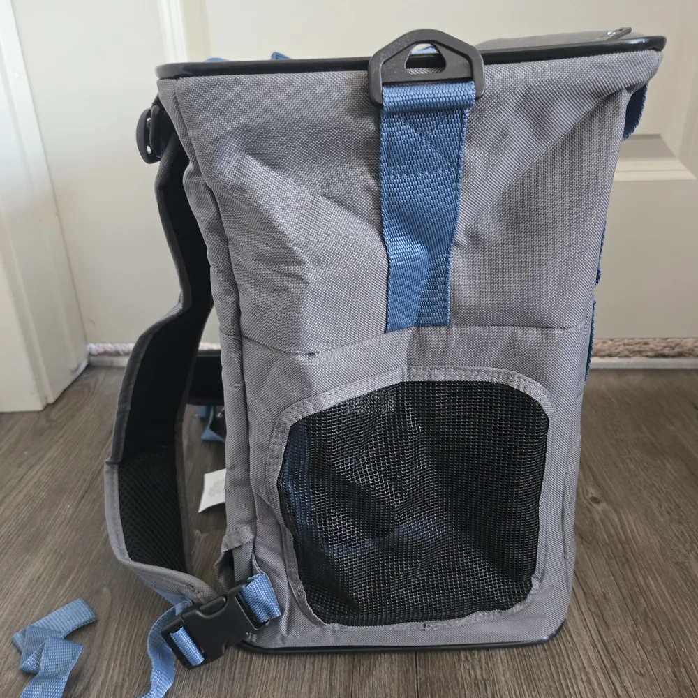 Sherpa Trek Tote Pet Carrier Backpack Gray Blue NWT Small Dog Cat Travel Bag